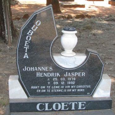 CLOETE Johannes Hendrik Jasper 1976-1992