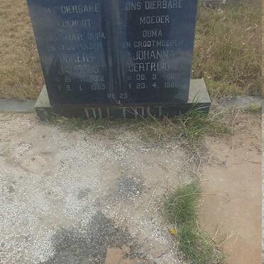 TOIT Ockert Jacobus, du 1912-1963 &amp; Johanna Gertruida 1919-1986