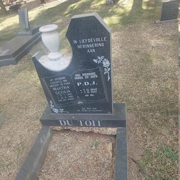 TOIT P.D.J., du 1940-2012 &amp; Martha Cecilia 1944-1995