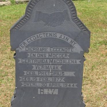 VERMAAK Gertruida Magdalena nee PRETORIUS 1877-1944