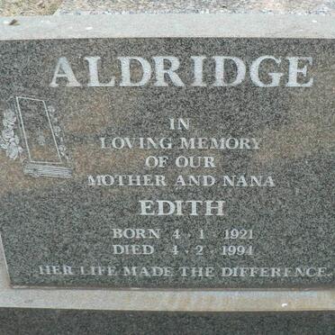 ALDRIDGE Edith 1921-1994