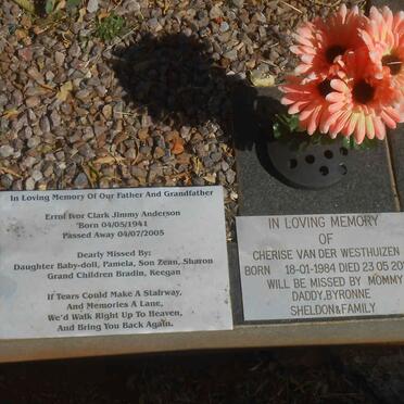 ANDERSON Errol Ivor Clark Jimmy 1941-2005 :: VAN DER WESTHUIZEN Cherise 1984-2012