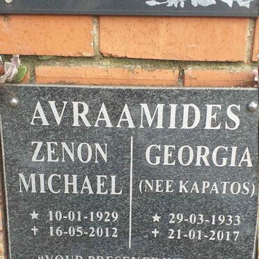 AVRAAMIDES Zenon Michael 1929-2012 & Georgia KAPATOS 1933-2017