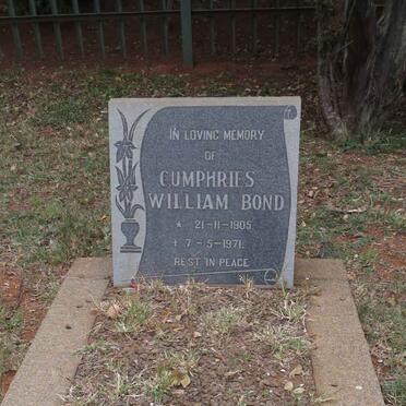 BOND Cumphries William 1905-1971