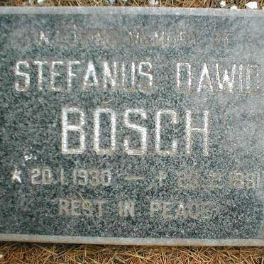 BOSCH Stefanus Dawid 1930-1981