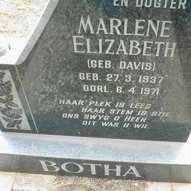 BOTHA Marlene Elizabeth nee DAVIS 1937-1971