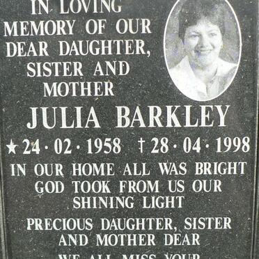 BARKLEY Julia 1958-1998