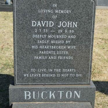 BUCKTON David John 1953-1989