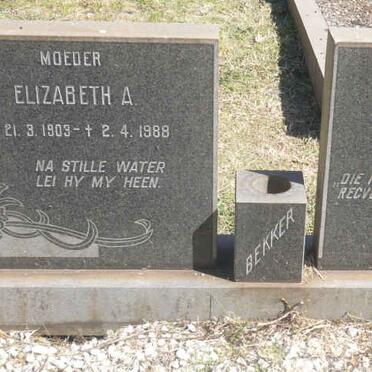 BEKKER Nicolaas J. 1899-1971 &amp; Elizabeth A. 1903-1988