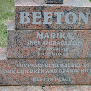 BEETON Marika nee AMIRADAKIS 1926-1997