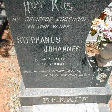 BEKKER Stephanus Johannes 1902-1963