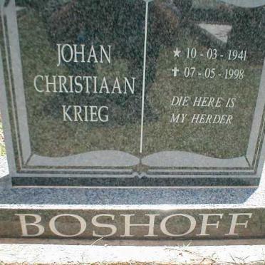 BOSHOFF Johan Christiaan Krieg 1941-1998