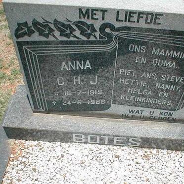 BOTES Anna C.H.J. 1919-1986
