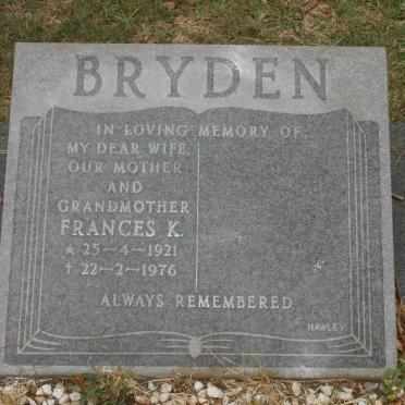 BRYDEN Frances K. 1921-1976