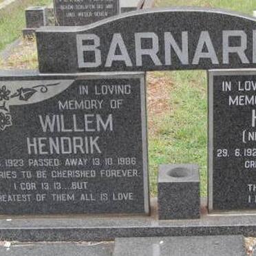 BARNARD Willem Hendrik 1923-1986 &amp; Helena DOLINSKA 1927-2013