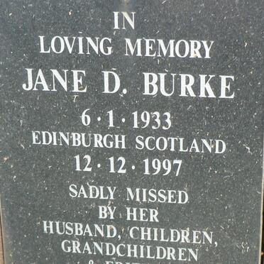 BURKE Jane D. 1933-1997