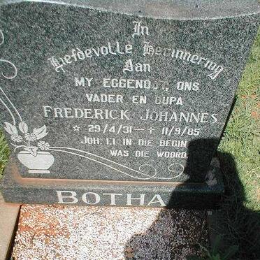 BOTHA Frederick Johannes 1931-1985