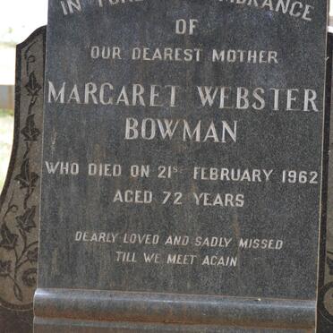 BOWMAN Margaret Webster -1962