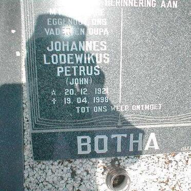 BOTHA Johannes Lodewikus Petrus 1921-1998