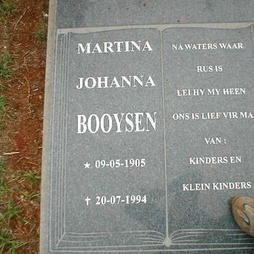 BOOYSEN Martina Johanna 1905-1994