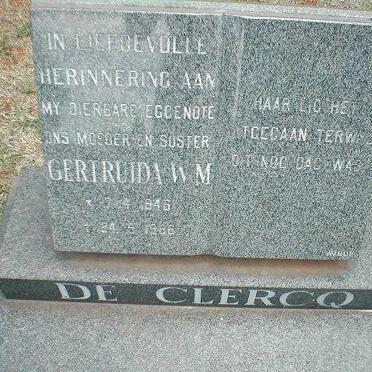 CLERCQ Gertruida W.M., de 1946-1986