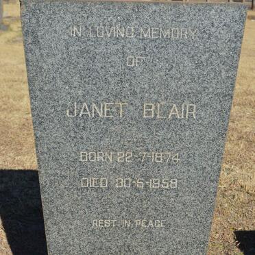 CUMMINGS Janet Blair 1874-1958