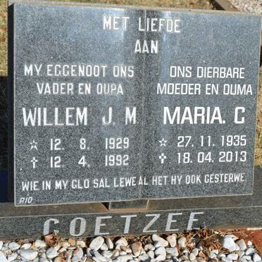 COETZEE Willem J.M. 1929-1992 &amp; Maria C. 1935-2013