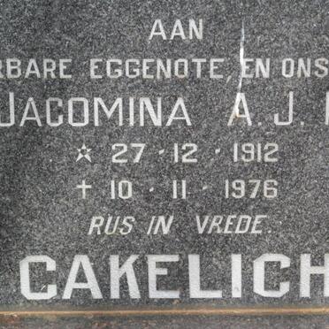 CAKELICH Jacomina A.J.M. 1912-1976