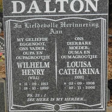 DALTON Wilhelm Henry 1915-1999 &amp; Louisa Catharina 1908-2006