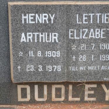 DUDLEY Henry Arthur 1909-1978 &amp; Lettie Elizabeth 1909-1992