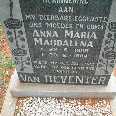 DEVENTER Anna Maria Magdalena, van 1908-1984