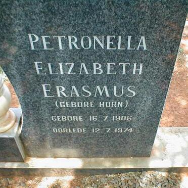 ERASMUS Petronella Elizabeth nee HORN 1906-1974