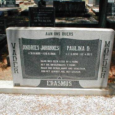 ERASMUS Andries Johannes 1890-1966 &amp; Paulina D. 1898-1974