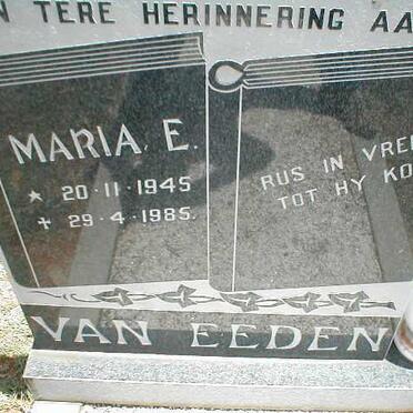 EEDEN Maria E., van 1945-1985