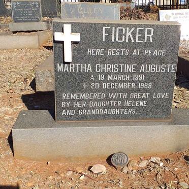FICKER Martha Christine Auguste 1891-1969