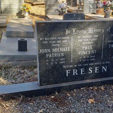FRESEN John Michael Patrick 1912-1980 & Patricia 1915-1998 :: FRESEN Paul Vincent 1942-1985