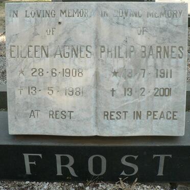 FROST Philip Barnes 1911-2001 &amp; Eileen Agnes 1908-1981