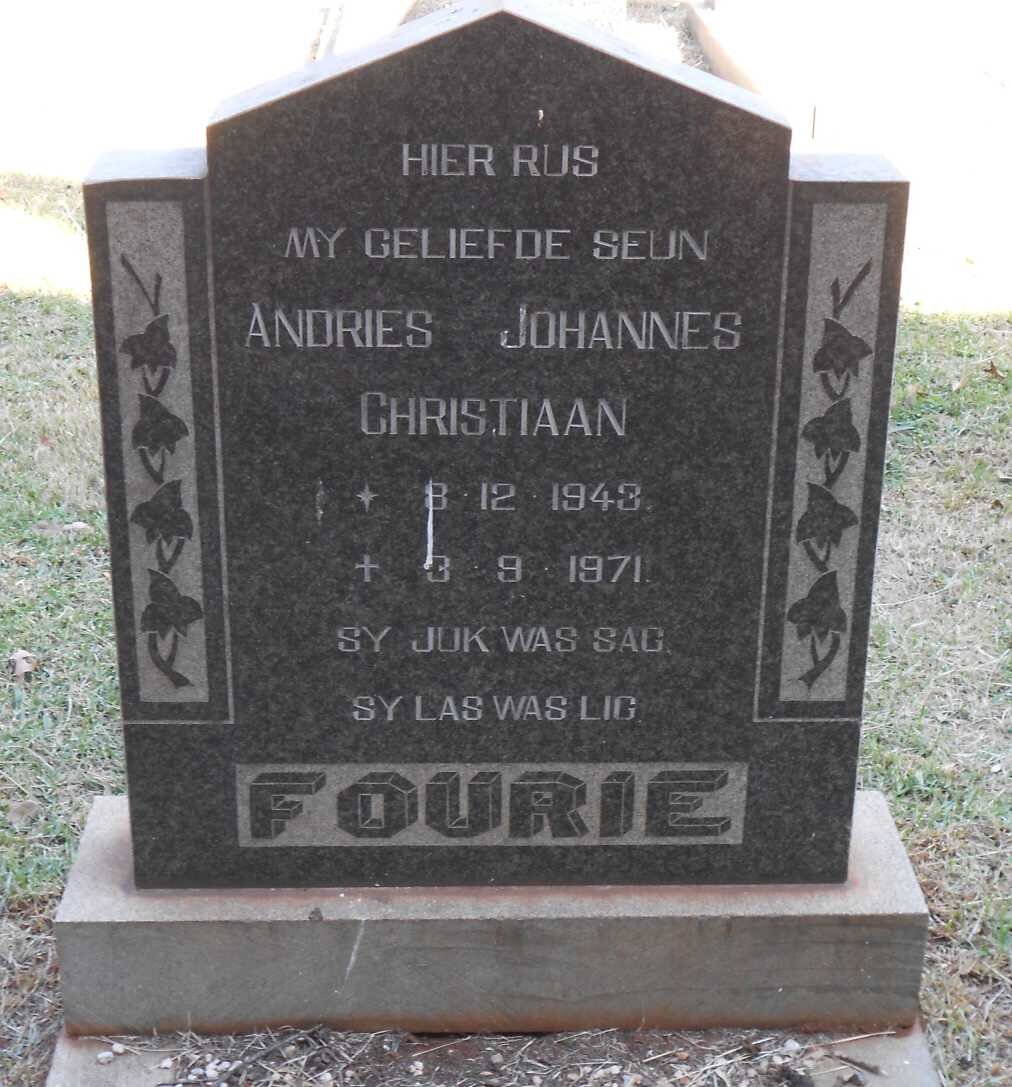 FOURIE Andries Johannes Christiaan 1943-1971