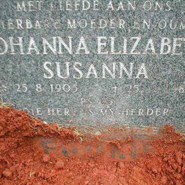 FOURIE Johanna Elizabeth Susanna 1905-1984