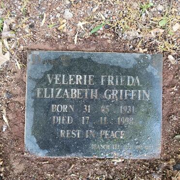 GRIFFIN Velerie Frieda Elizabeth 1931-1998