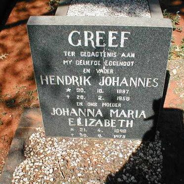 GREEF Hendrik Johannes 1887-1958 &amp; Johanna Maria Elizabeth 1898-1975