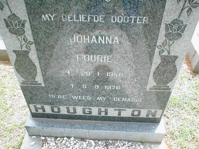 HOUGHTON Johanna nee FOURIE 1946-1976