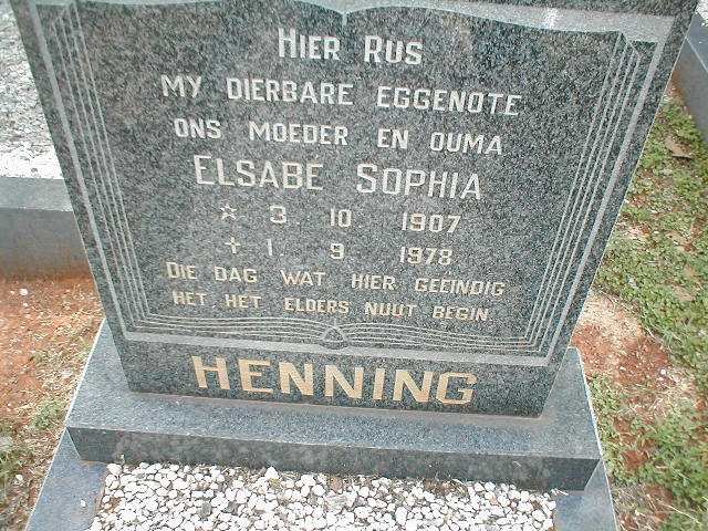 HENNING Elsabe Sophia 1907-1978