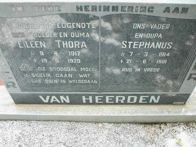 HEERDEN Stephanus, van 1914-1981 &amp; Eileen Thora 1917-1979