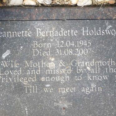 HOLDSWORTH Jeannette Bernadette 1945-2007