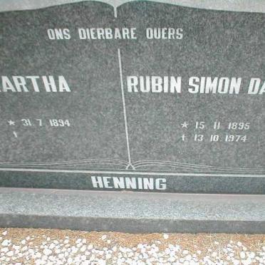 HENNING Rubin Simon Daniel 1895-1974 &amp; Martha 1894-