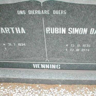 HENNING Rubin Simon Daniel 1895-1974 &amp; Martha 1894-