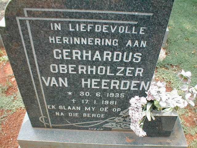 HEERDEN Gerhardus Oberholzer, van 1935-1981