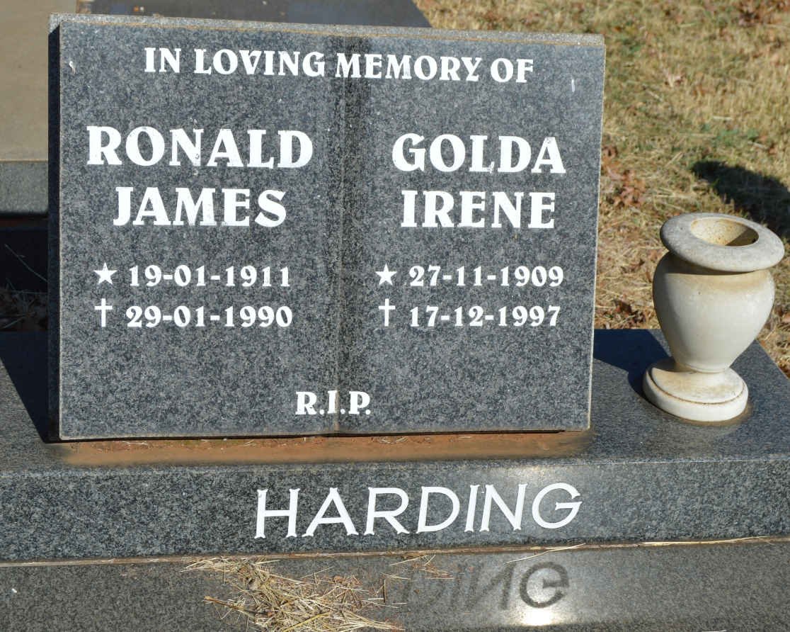 HARDING Ronald James 1911-1990 &amp; Golda Irene 1909-1997