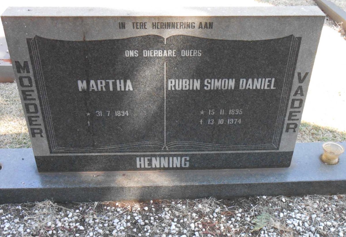 HENNING Rubin Simon Daniel 1895-1974 &amp; Martha 1894-